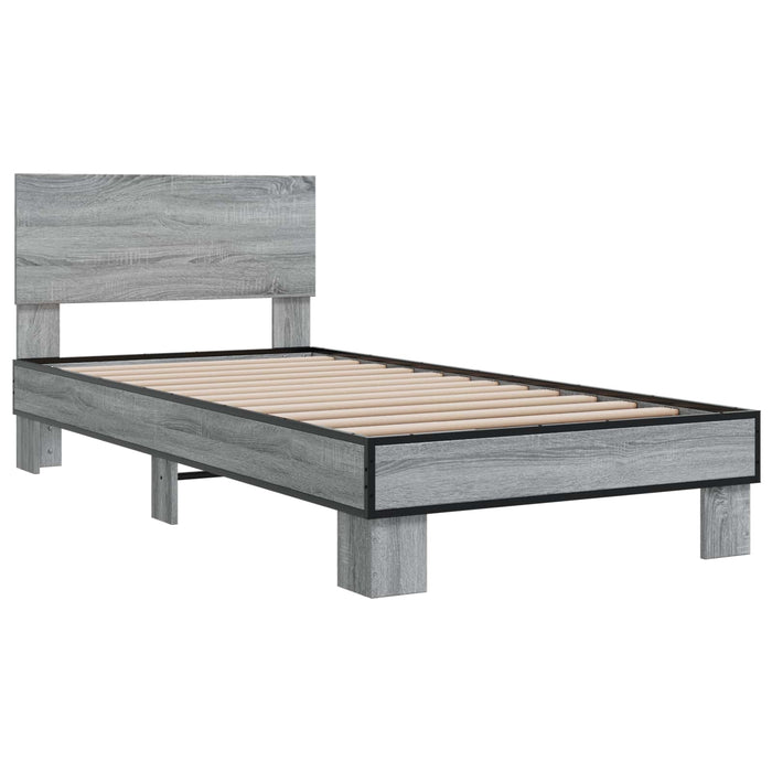 Cadru de Pat cu Tăblie Sonoma gri 80 x 200 cm Lemn prelucrat WALTI