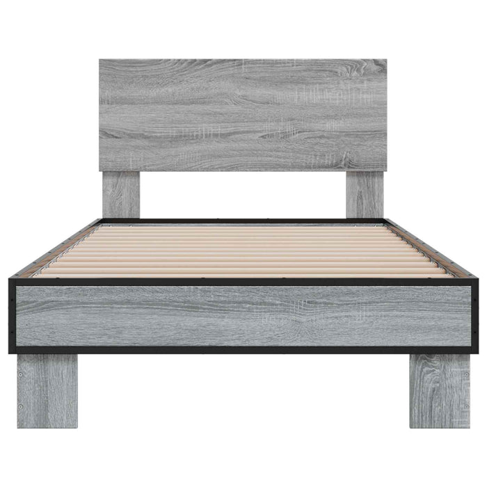 Cadru de Pat cu Tăblie Sonoma gri 80 x 200 cm Lemn prelucrat WALTI