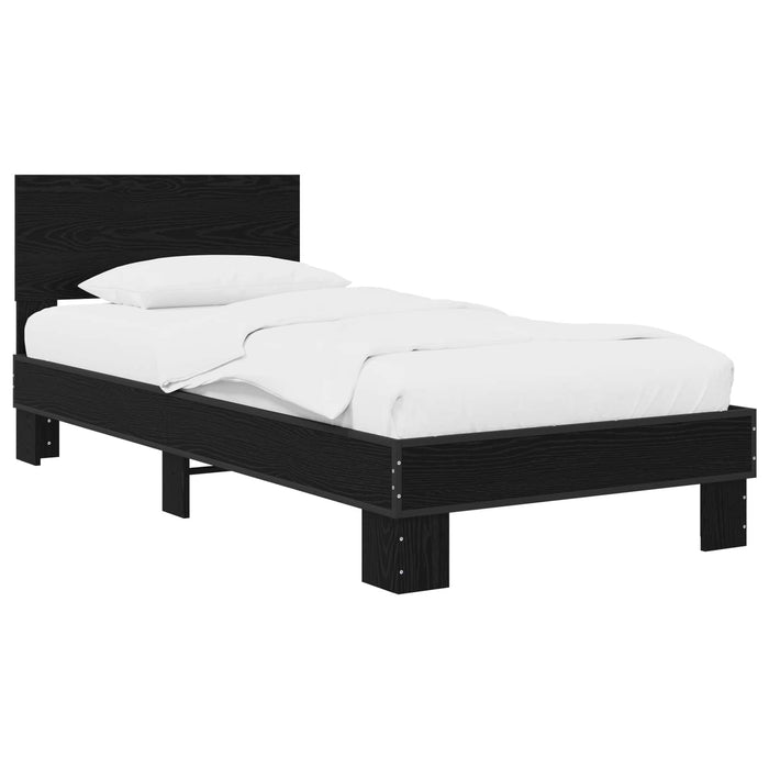 Cadru de Pat cu Tăblie Stejar Negru 80 x 200 cm Lemn prelucrat - WALTI WALTI
