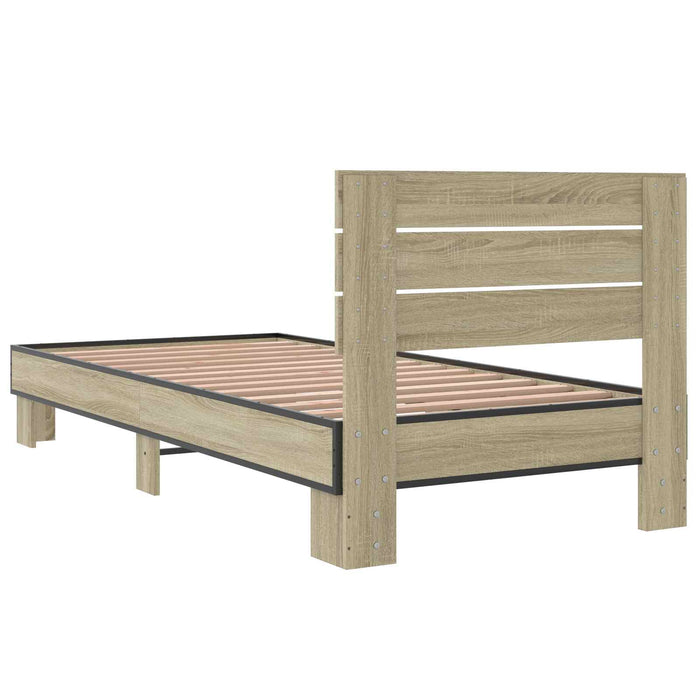 Cadru de Pat cu Tăblie Stejar Sonoma 80 x 200 cm Lemn prelucrat WALTI