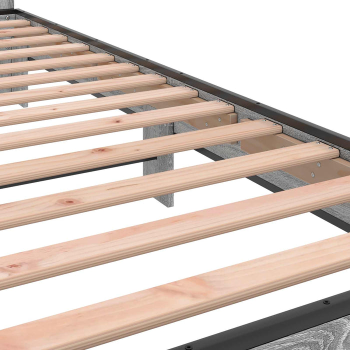 Cadru de Pat cu Tăblie Sonoma gri 80 x 200 cm Lemn prelucrat WALTI