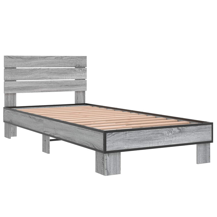Cadru de Pat cu Tăblie Sonoma gri 80 x 200 cm Lemn prelucrat WALTI