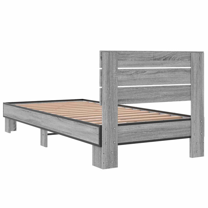 Cadru de Pat cu Tăblie Sonoma gri 80 x 200 cm Lemn prelucrat WALTI