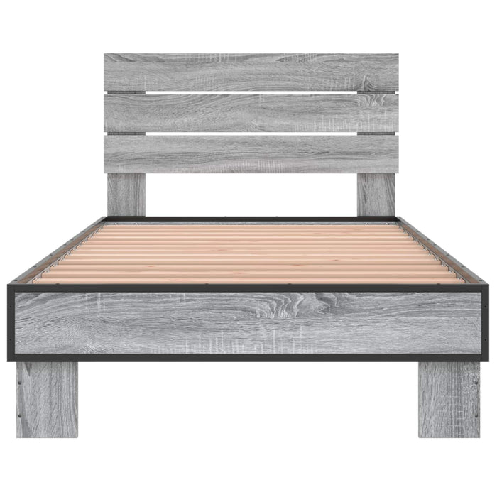 Cadru de Pat cu Tăblie Sonoma gri 80 x 200 cm Lemn prelucrat WALTI