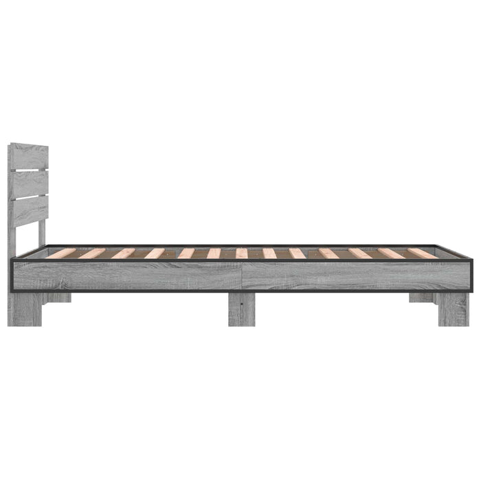 Cadru de Pat cu Tăblie Sonoma gri 80 x 200 cm Lemn prelucrat WALTI