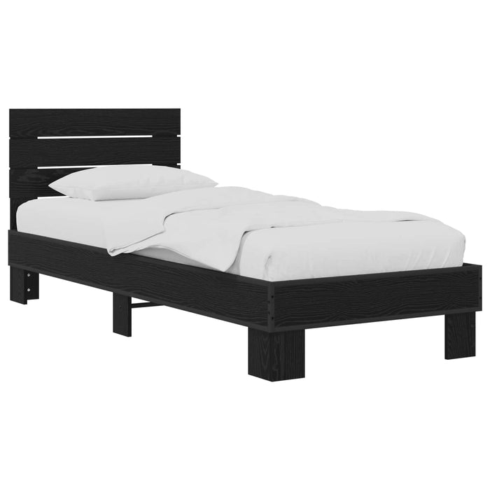 Cadru de Pat cu Tăblie Stejar Negru 80 x 200 cm Lemn prelucrat WALTI