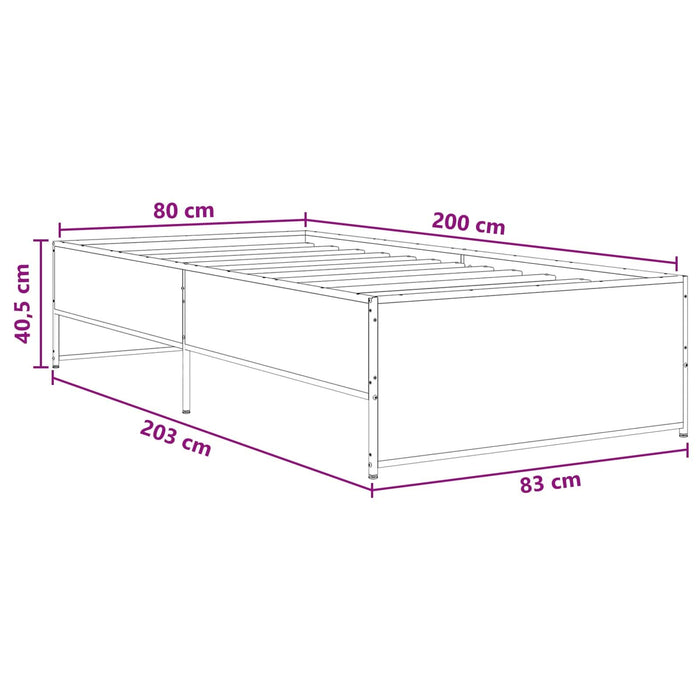 Cadru de pat Sonoma gri 80 x 200 cm Lemn prelucrat - WALTI WALTI