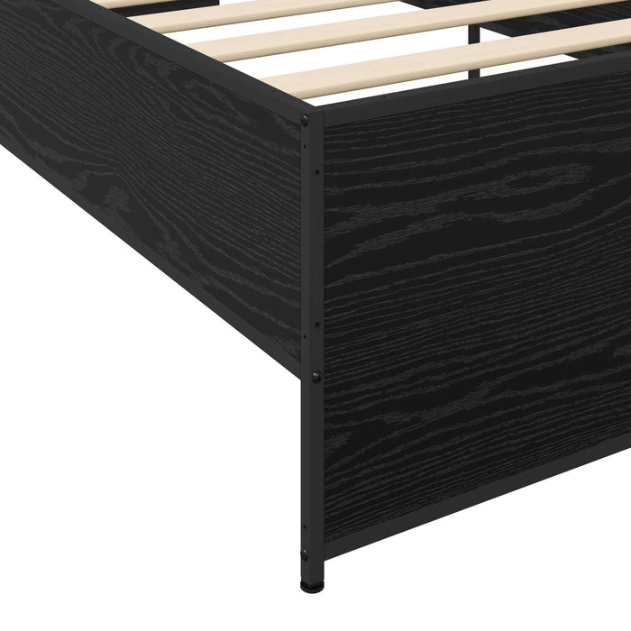 Cadru de pat Stejar Negru 80 x 200 cm Lemn prelucrat WALTI