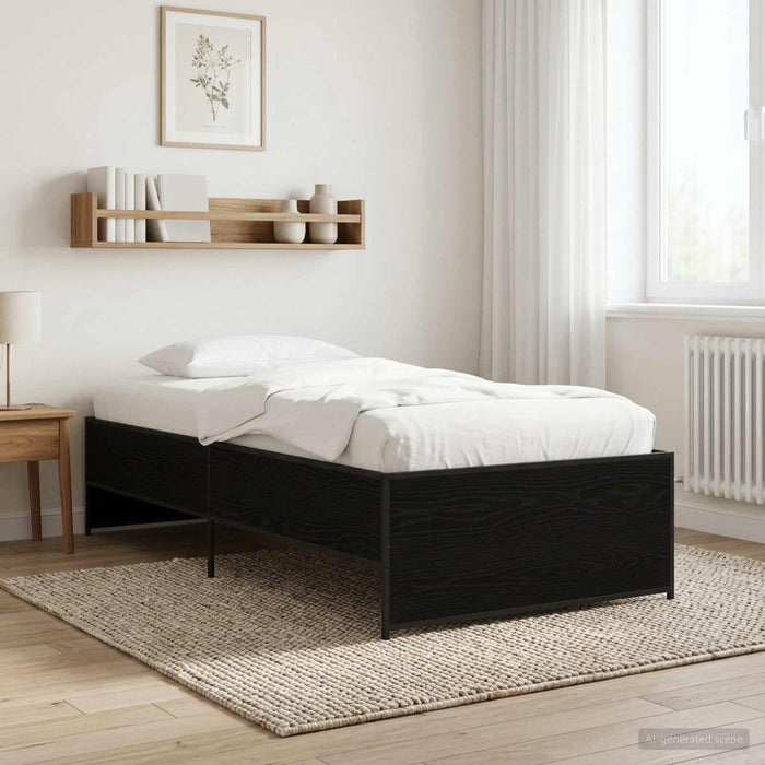 Cadru de pat Stejar Negru 80 x 200 cm Lemn prelucrat WALTI
