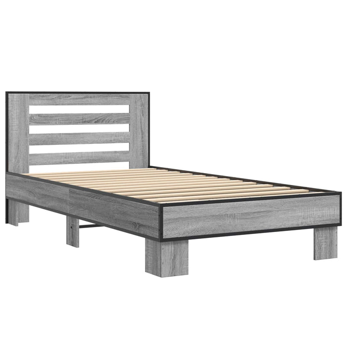 Cadru de Pat cu Tăblie Sonoma gri 80 x 200 cm Lemn prelucrat WALTI