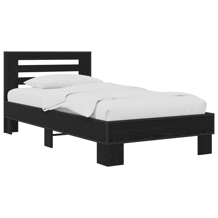 Cadru de Pat cu Tăblie Stejar Negru 80 x 200 cm Lemn prelucrat WALTI