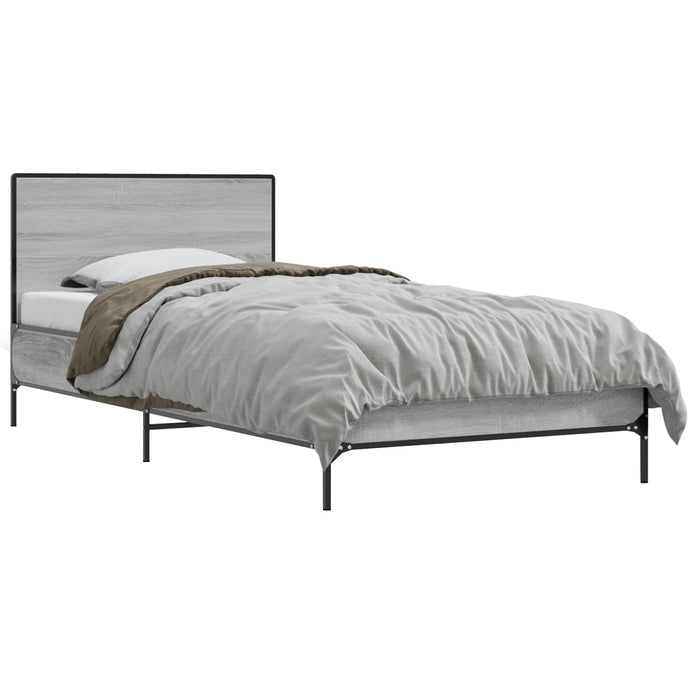 Cadru de Pat cu Tăblie Sonoma gri 80 x 200 cm Lemn prelucrat WALTI