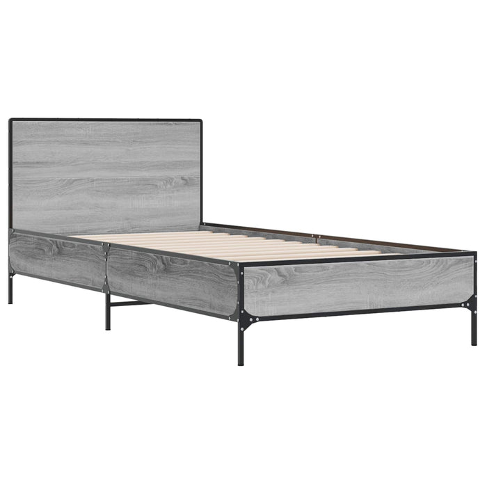 Cadru de Pat cu Tăblie Sonoma gri 80 x 200 cm Lemn prelucrat WALTI
