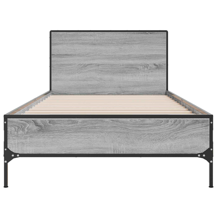 Cadru de Pat cu Tăblie Sonoma gri 80 x 200 cm Lemn prelucrat WALTI