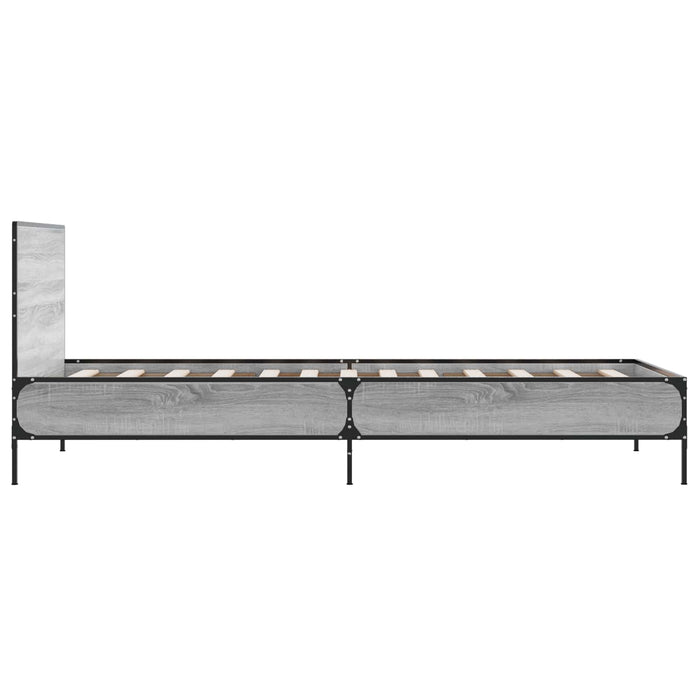 Cadru de Pat cu Tăblie Sonoma gri 80 x 200 cm Lemn prelucrat WALTI