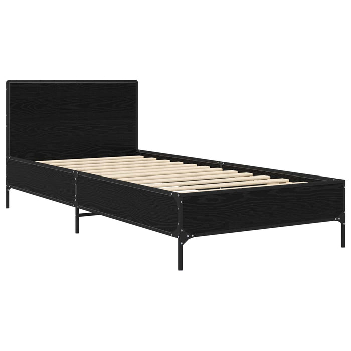 Cadru de Pat cu Tăblie Stejar Negru 80 x 200 cm Lemn prelucrat - WALTI WALTI