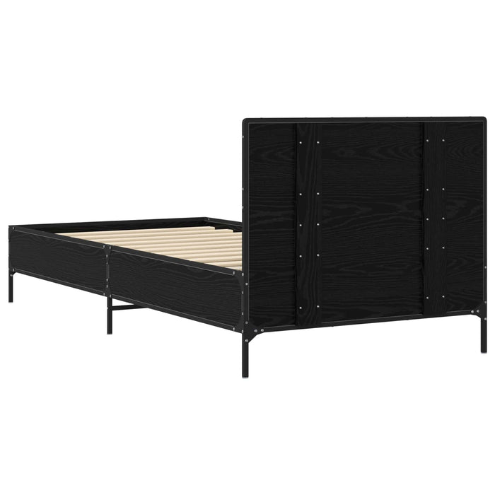 Cadru de Pat cu Tăblie Stejar Negru 80 x 200 cm Lemn prelucrat - WALTI WALTI