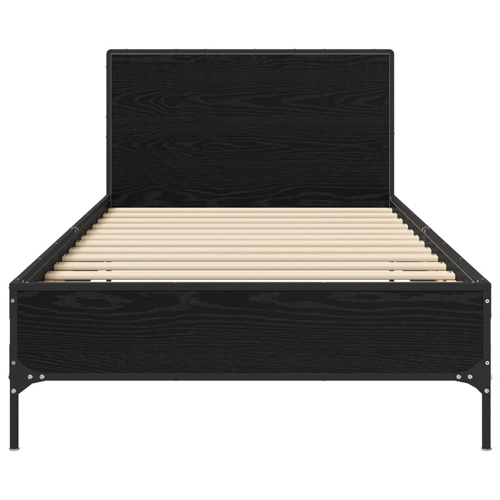 Cadru de Pat cu Tăblie Stejar Negru 80 x 200 cm Lemn prelucrat - WALTI WALTI