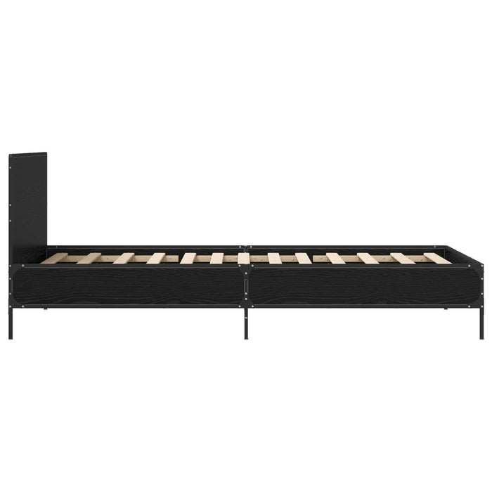 Cadru de Pat cu Tăblie Stejar Negru 80 x 200 cm Lemn prelucrat - WALTI WALTI