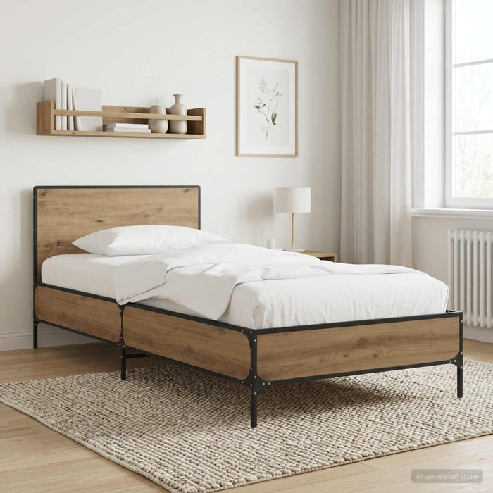 Cadru de Pat cu Tăblie Stejar artizanal 80 x 200 cm WALTI