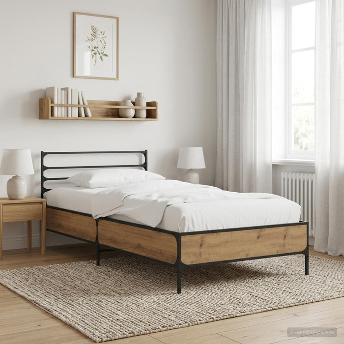 Cadru de pat Stejar artizanal 80 x 200 cm Lemn prelucrat WALTI