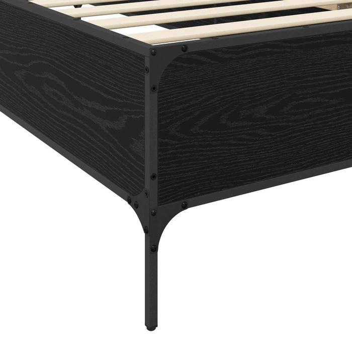 Cadru de pat Stejar Negru 80 x 200 cm Lemn prelucrat WALTI