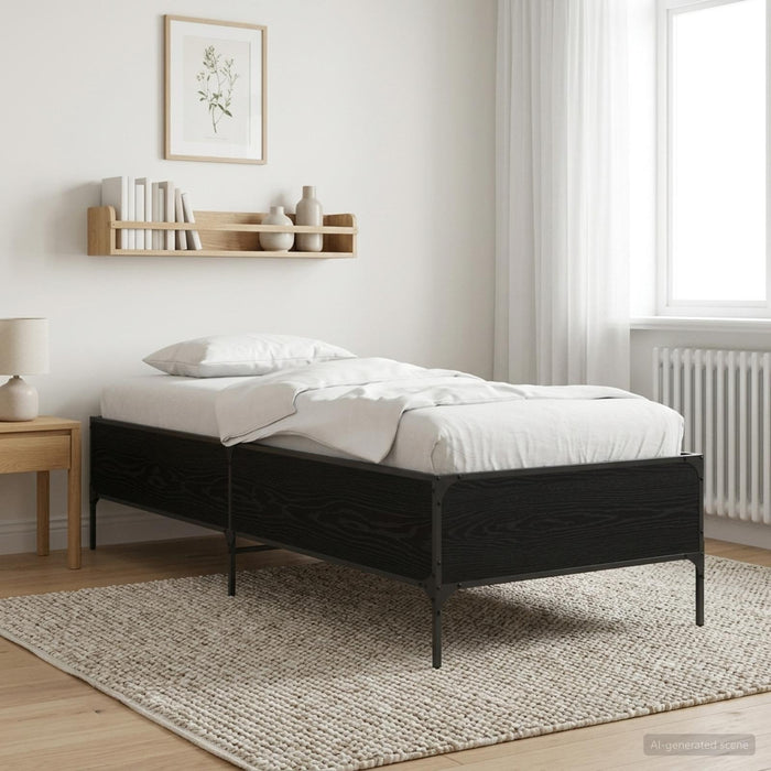 Cadru de pat Stejar Negru 80 x 200 cm Lemn prelucrat WALTI