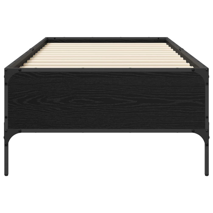 Cadru de pat Stejar Negru 80 x 200 cm Lemn prelucrat WALTI