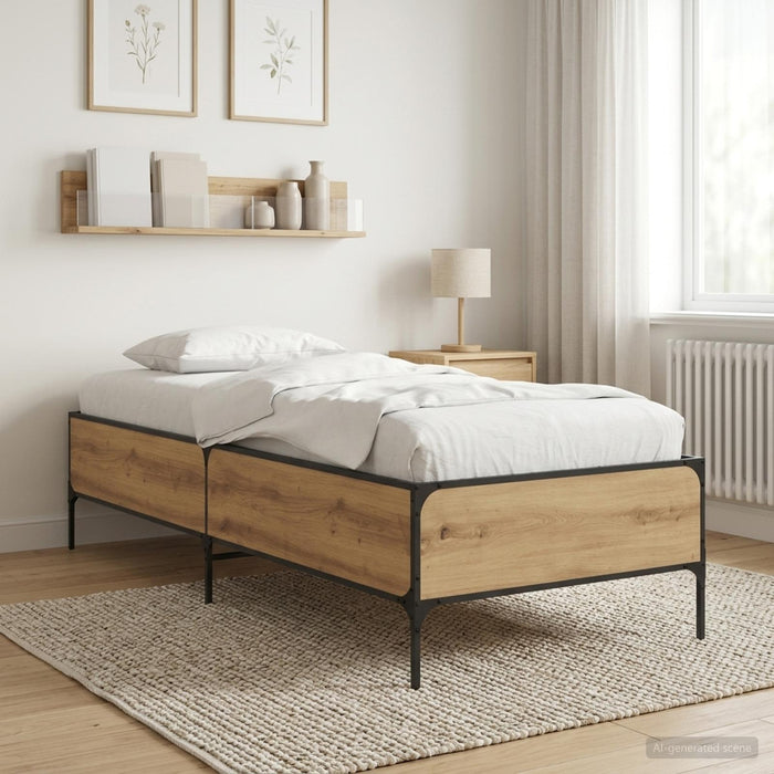 Cadru de pat Stejar artizanal 80 x 200 cm Lemn prelucrat WALTI