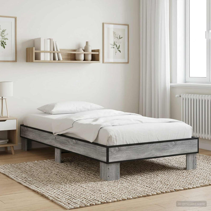Cadru de pat Sonoma gri 80 x 200 cm Lemn prelucrat WALTI