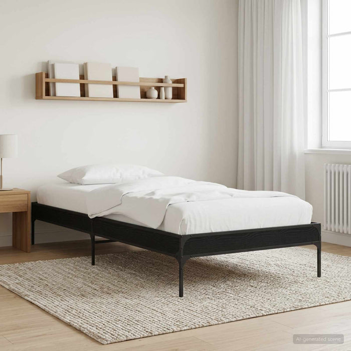 Cadru de pat Stejar Negru 80 x 200 cm Lemn prelucrat WALTI