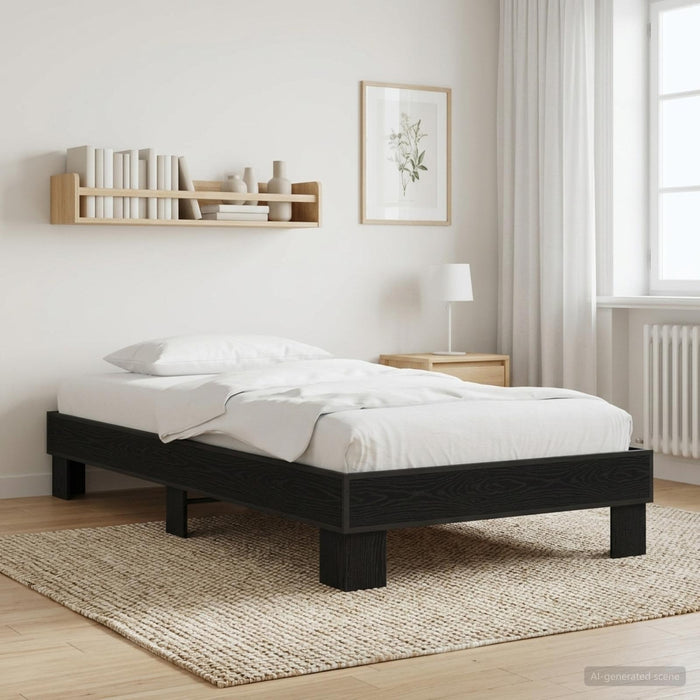 Cadru de pat Stejar Negru 80 x 200 cm Lemn prelucrat WALTI