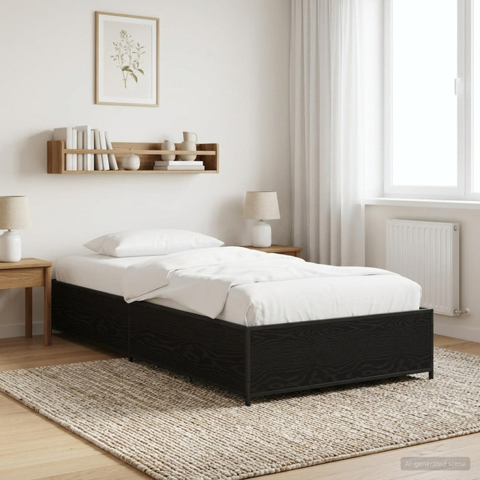 Cadru de pat Stejar Negru 80 x 200 cm Lemn prelucrat WALTI