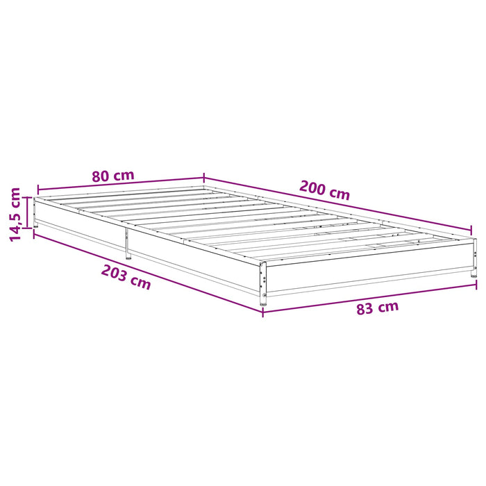Cadru de pat Stejar Sonoma 80 x 200 cm Lemn prelucrat - WALTI WALTI