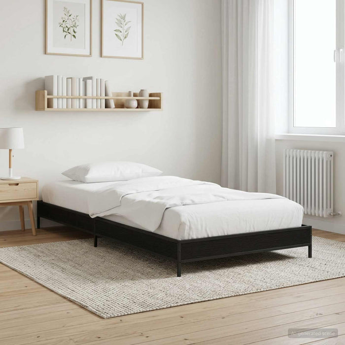 Cadru de pat Stejar Negru 80 x 200 cm Lemn prelucrat WALTI