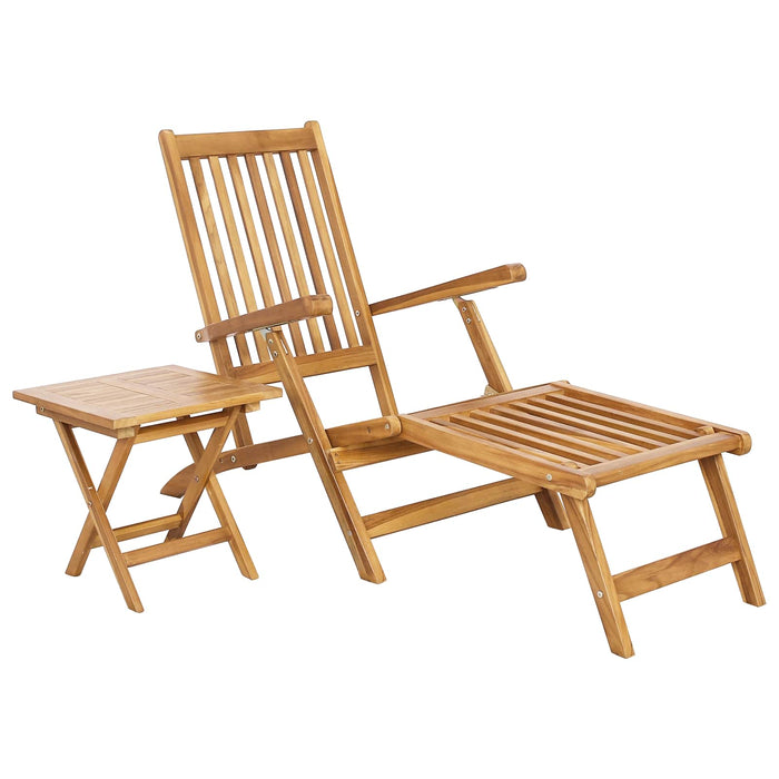 Scaun pliabil cu masă natural Lemn solid de tec WALTI