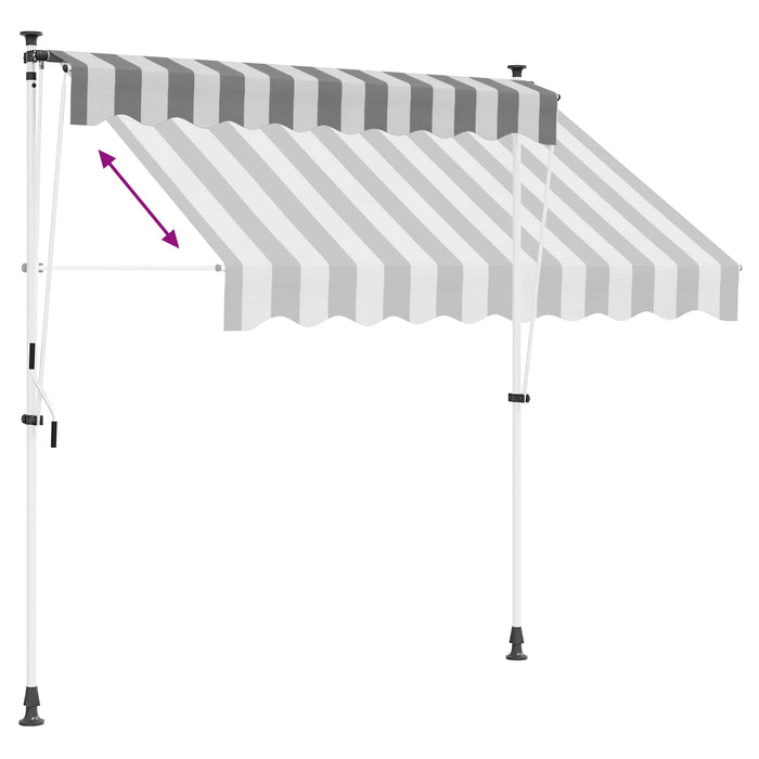 Copertină retractabilă manuală Antracit și Alb 200 cm - WALTI WALTI