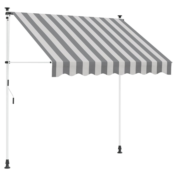 Copertină retractabilă manuală Antracit și Alb 250 cm - WALTI WALTI