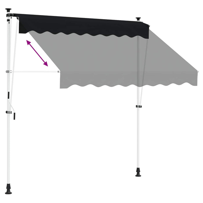 Copertină retractabilă manuală Negru 350 cm - WALTI WALTI