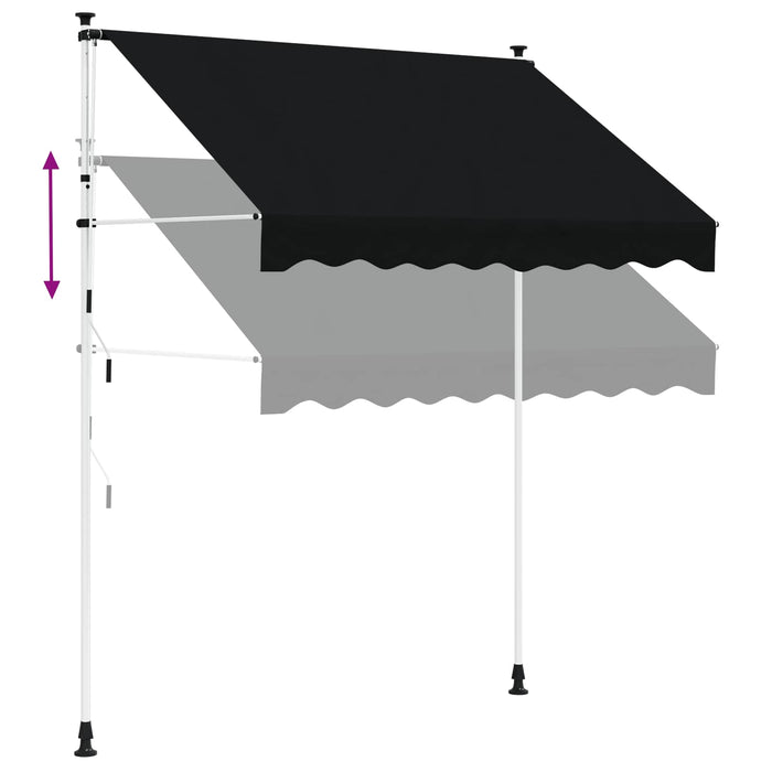 Copertină retractabilă manuală Negru 350 cm - WALTI WALTI