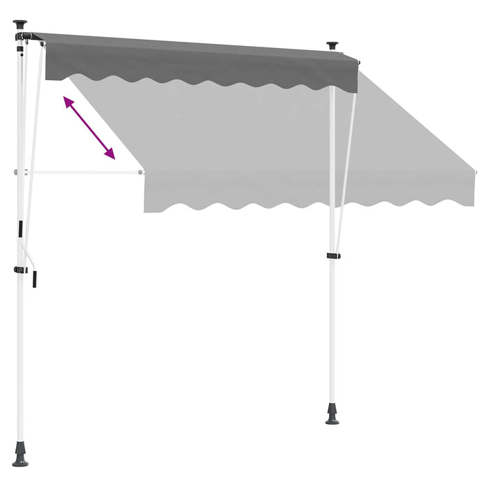 Copertină retractabilă manuală Gri deschis 250 cm - WALTI WALTI