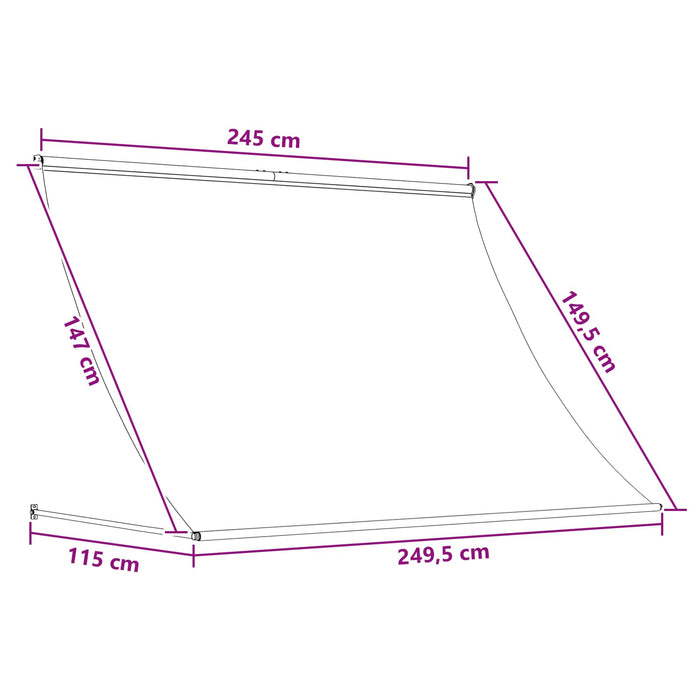 Copertină Antracit și Alb 250 x 150 cm - WALTI WALTI