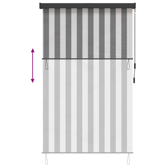Rulou textil Antracit și Alb 60 x 250 cm Țesătură și Aluminiu - WALTI WALTI