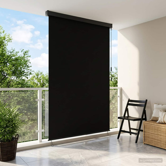 Rulou textil Negru 100 x 250 cm Țesătură și Aluminiu - WALTI WALTI