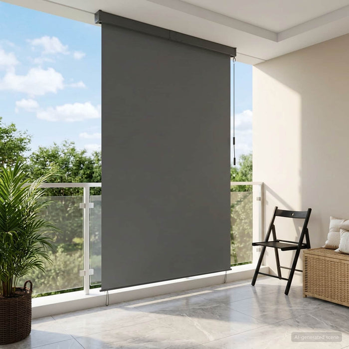 Rulou textil Gri deschis 120 x 250 cm Țesătură și Aluminiu - WALTI WALTI