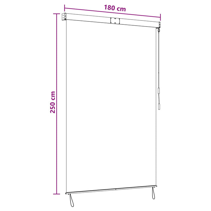 Rulou textil Negru 180 x 250 cm Țesătură și Aluminiu WALTI