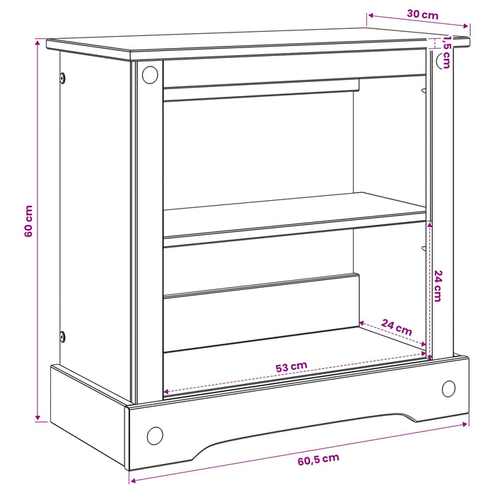 Suport pentru acvariu CORONA Alb și maro 60,5 x 30 x 60 cm - WALTI WALTI
