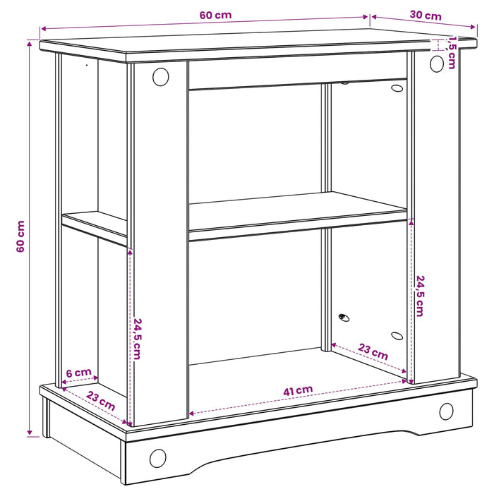 Suport pentru acvariu CORONA Alb și maro 60 x 30 x 60 cm 150 kg WALTI