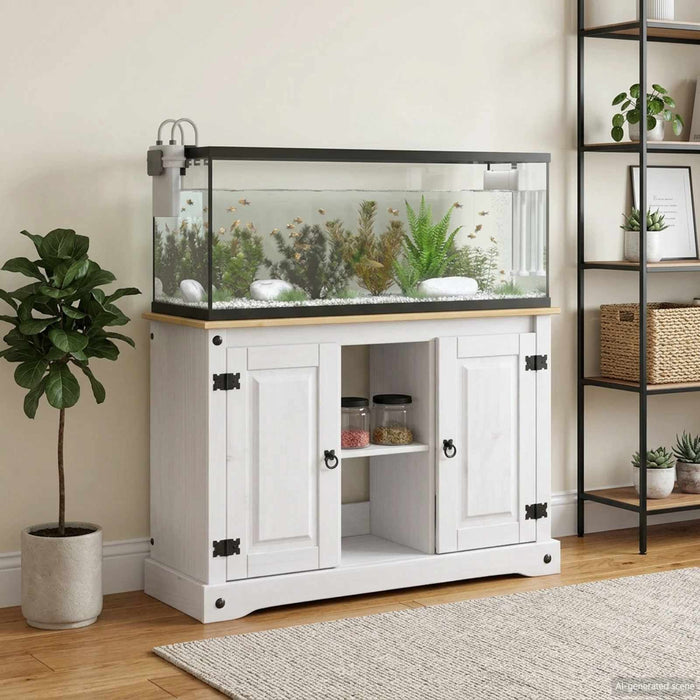 Suport pentru acvariu CORONA Alb și maro 101,5 x 37 x 73 cm - WALTI WALTI