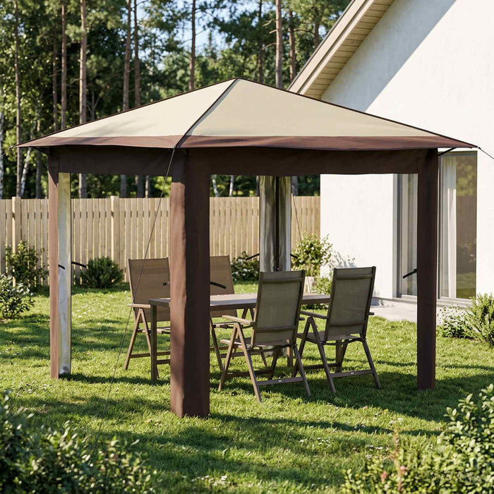 Gazebo fără Pereți Laterali 2,6 x 2,6 m Crem și Marron - WALTI WALTI
